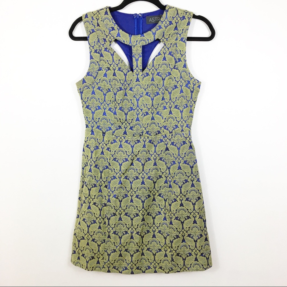 Astr Jacquard Cutout A-line Mini Dress Size M